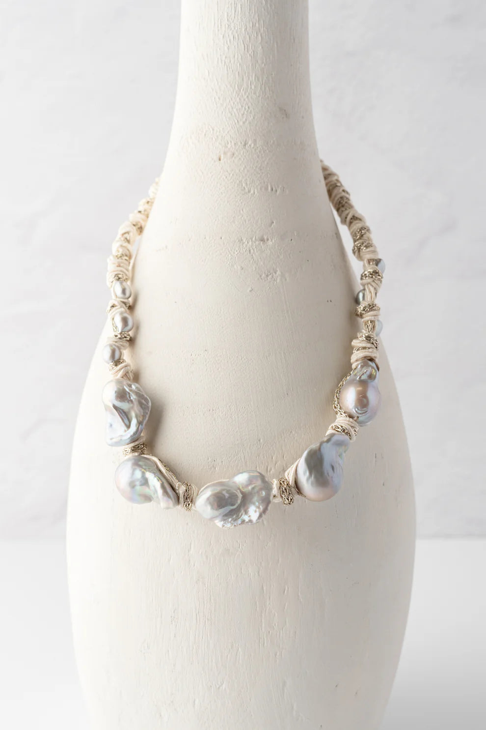 MELA Trullo White Baroque Pearl Necklace