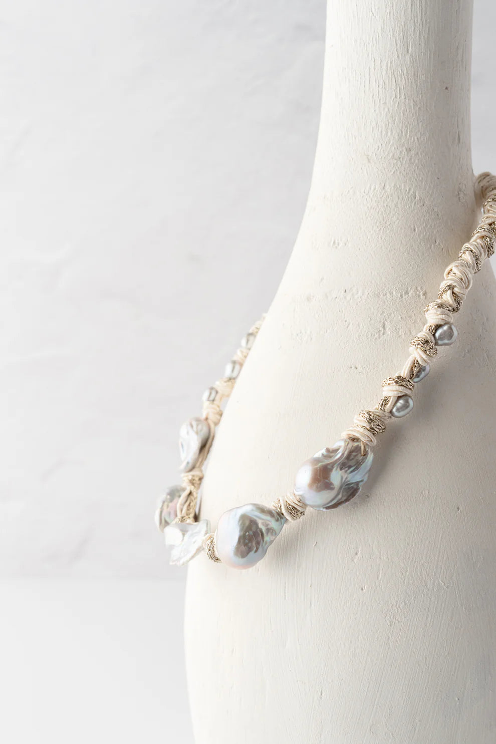 MELA Trullo White Baroque Pearl Necklace