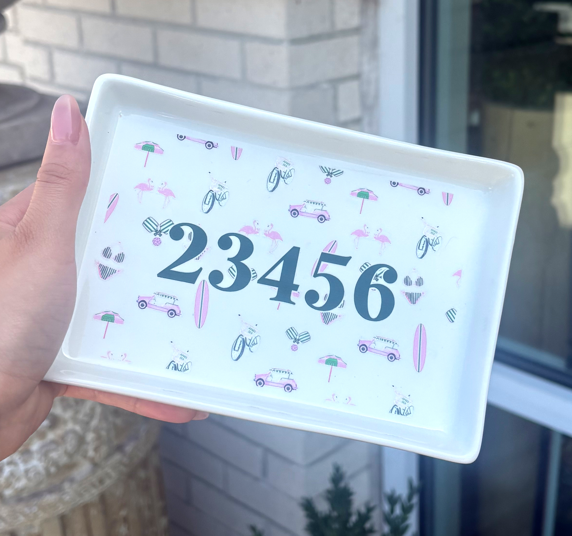 Toss Designs - Ceramic Zip Code Tray - Surf's Up