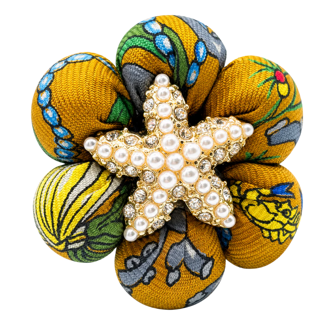Vintage Luxe Mediterraneo Vintage Silk Necktie Ring