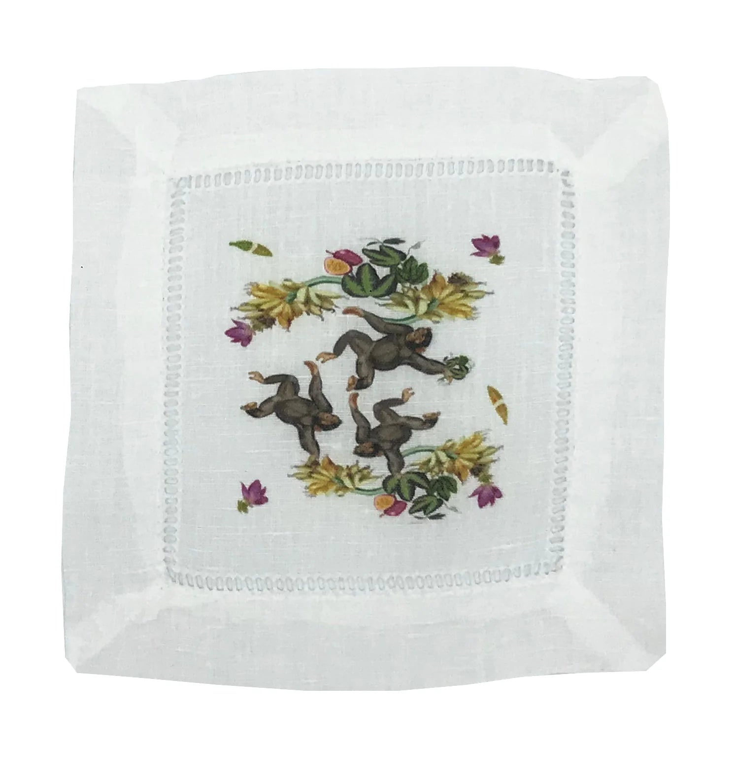 Nicolette Mayer - Swinging Monkeys 22"X22" Hemstitch Dinner Napkin, SET/4