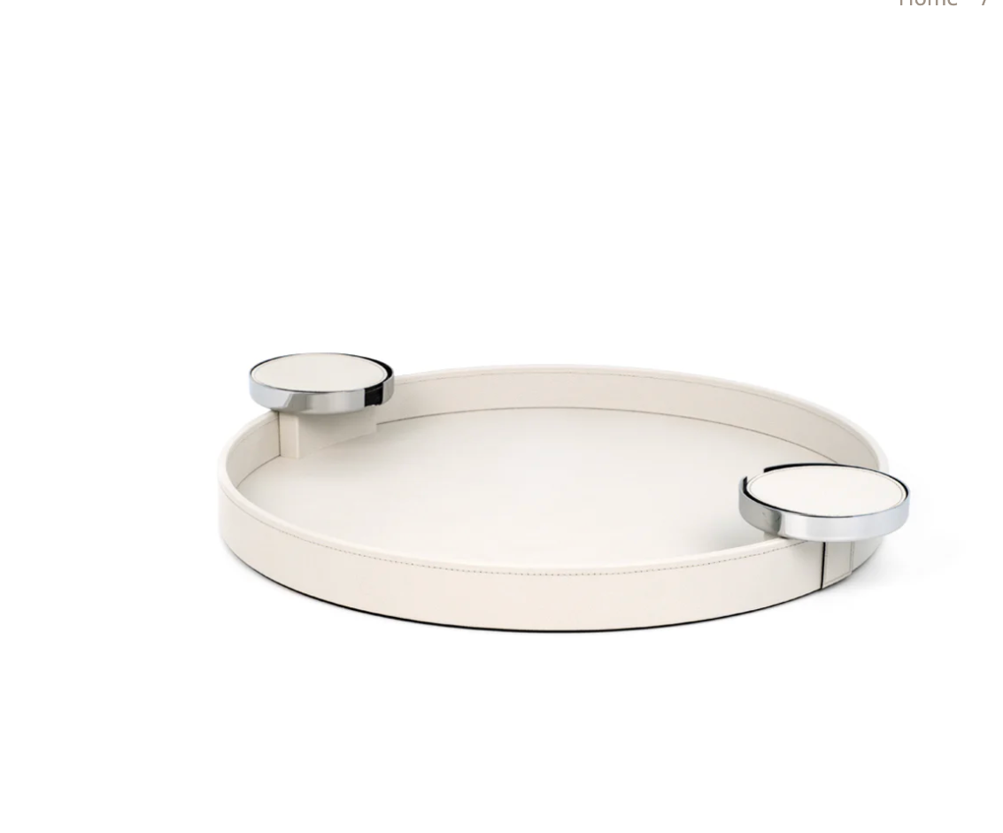 Pinetti Dioniso Round Tray In Cream
