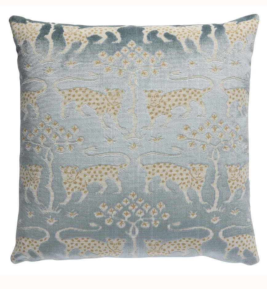 Schumacher Woodland Leopard Velvet Pillow