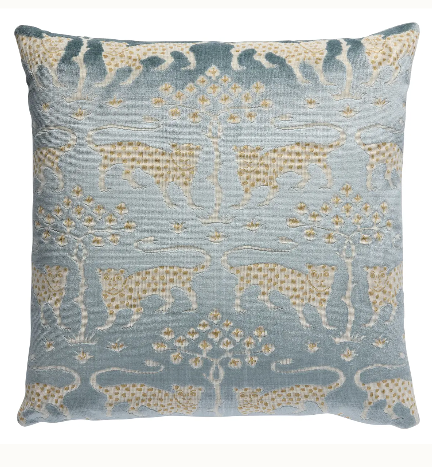 Schumacher Woodland Leopard Velvet Pillow