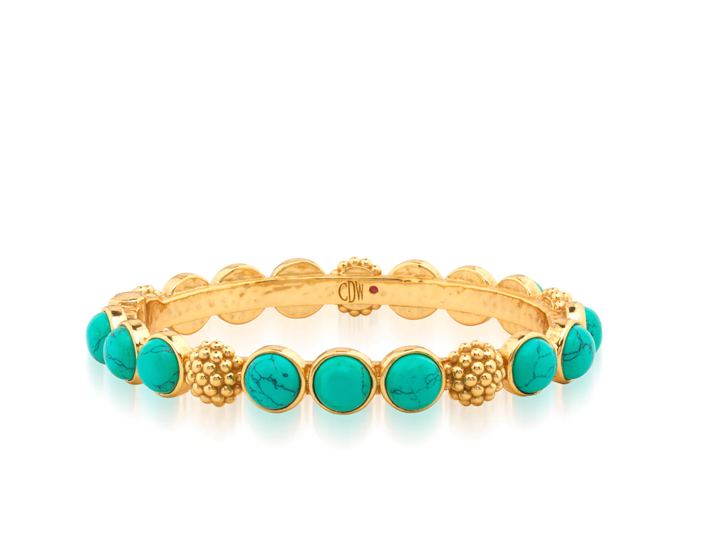 Capucine De Wulf  Gem Hinged Bangle - Turquoise
