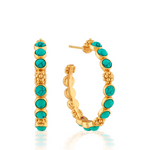 Capucine De Wulf Gem Medium Hoop Earrings - Turquoise