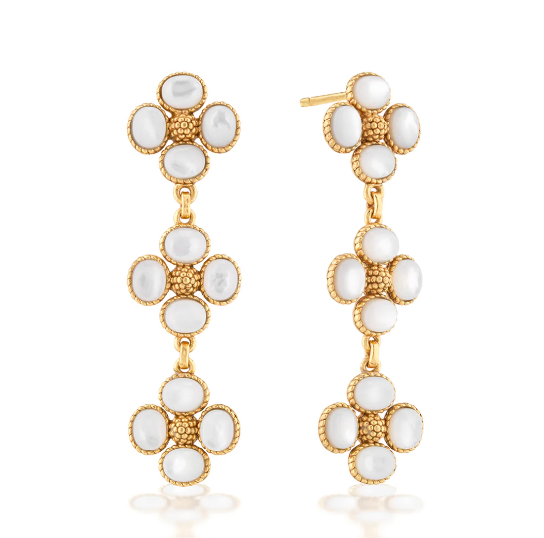 Capucine De Wulf Clover Linear Earrings - MOP