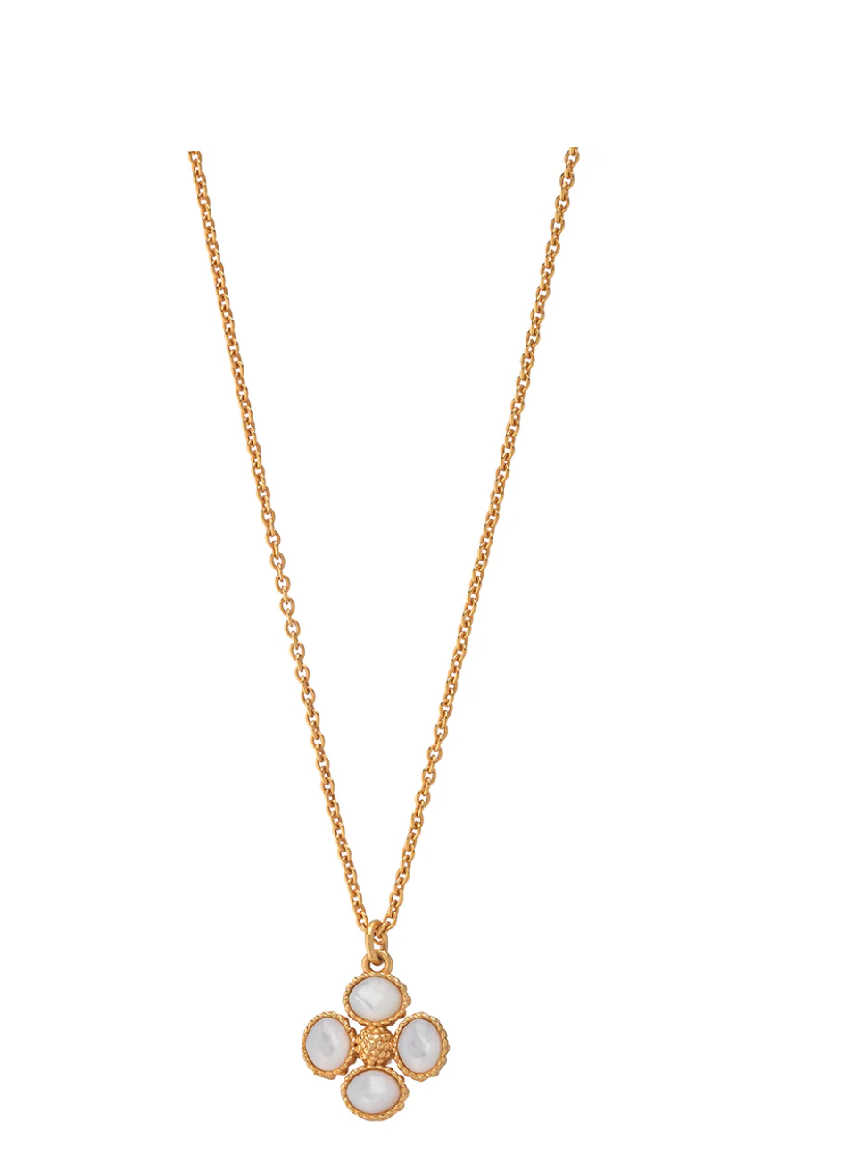 Capucine De Wulf Clover Double Sided Charm Necklace, 16"+2" - MOP
