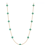 Capucine De Wulf Clover Double Sided Necklace, 28" - Turquoise