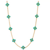 Capucine De Wulf  Clover Double Sided Necklace, 16"+2" - Turquoise