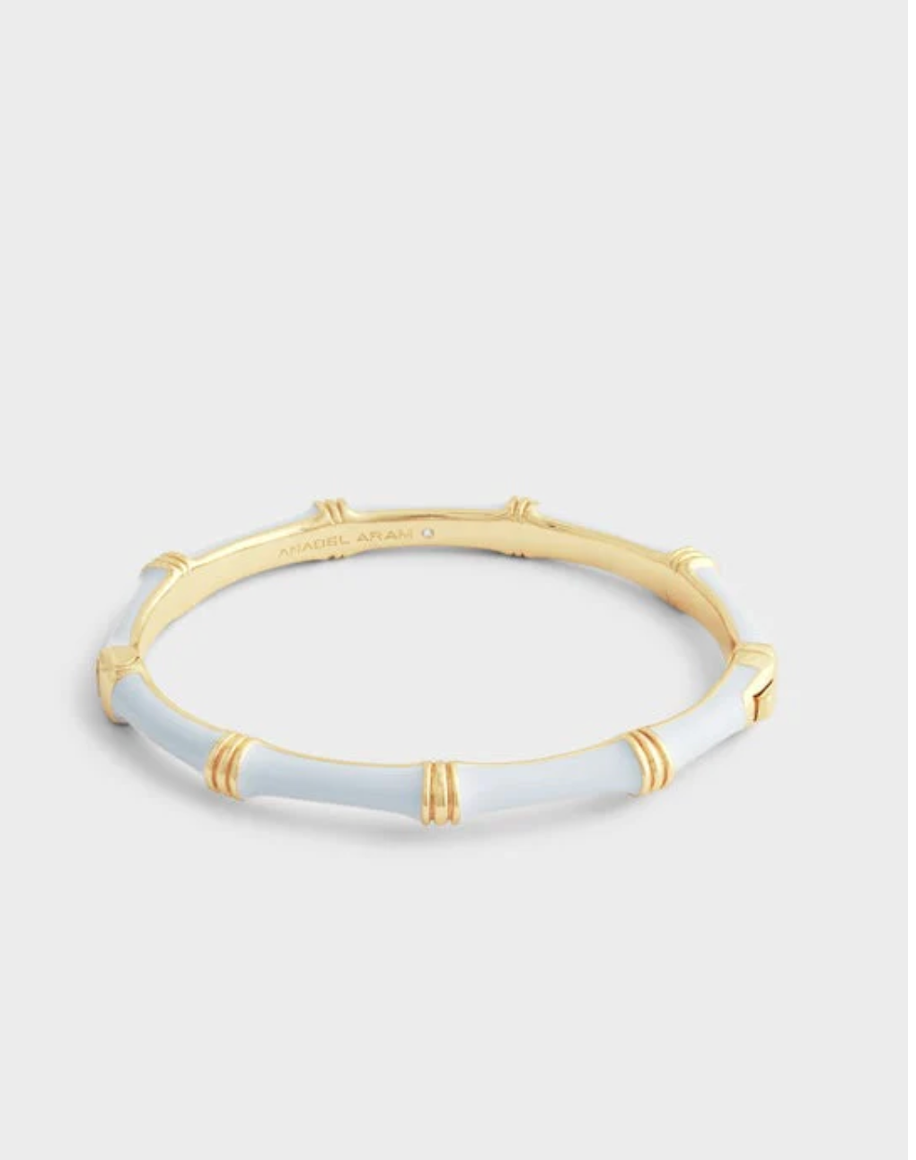 Anabel Aram Bamboo Enameled Hinged Bangle Gold (Multiple Colors)