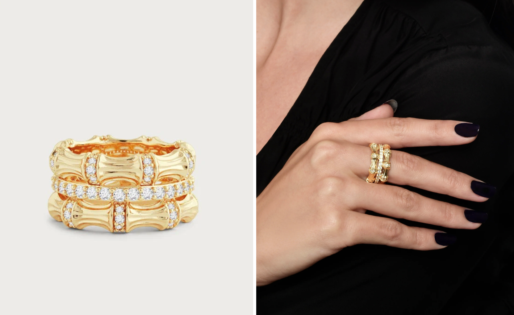 Anabel Aram Bamboo Stack Rings