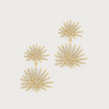 Anabel Aram Palm Pave Double Fan Palm Earrings Small (Silver & Gold)
