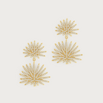 Anabel Aram Palm Pave Double Fan Palm Earrings Small (Silver & Gold)