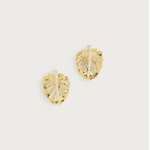Anabel Aram Monstera Palm Stud Earrings