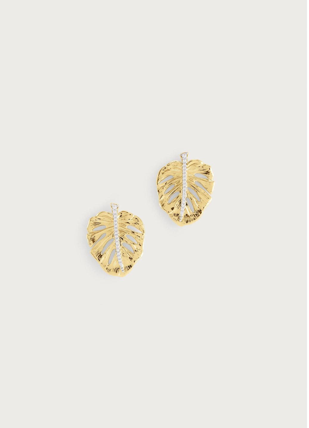 Anabel Aram Monstera Palm Stud Earrings