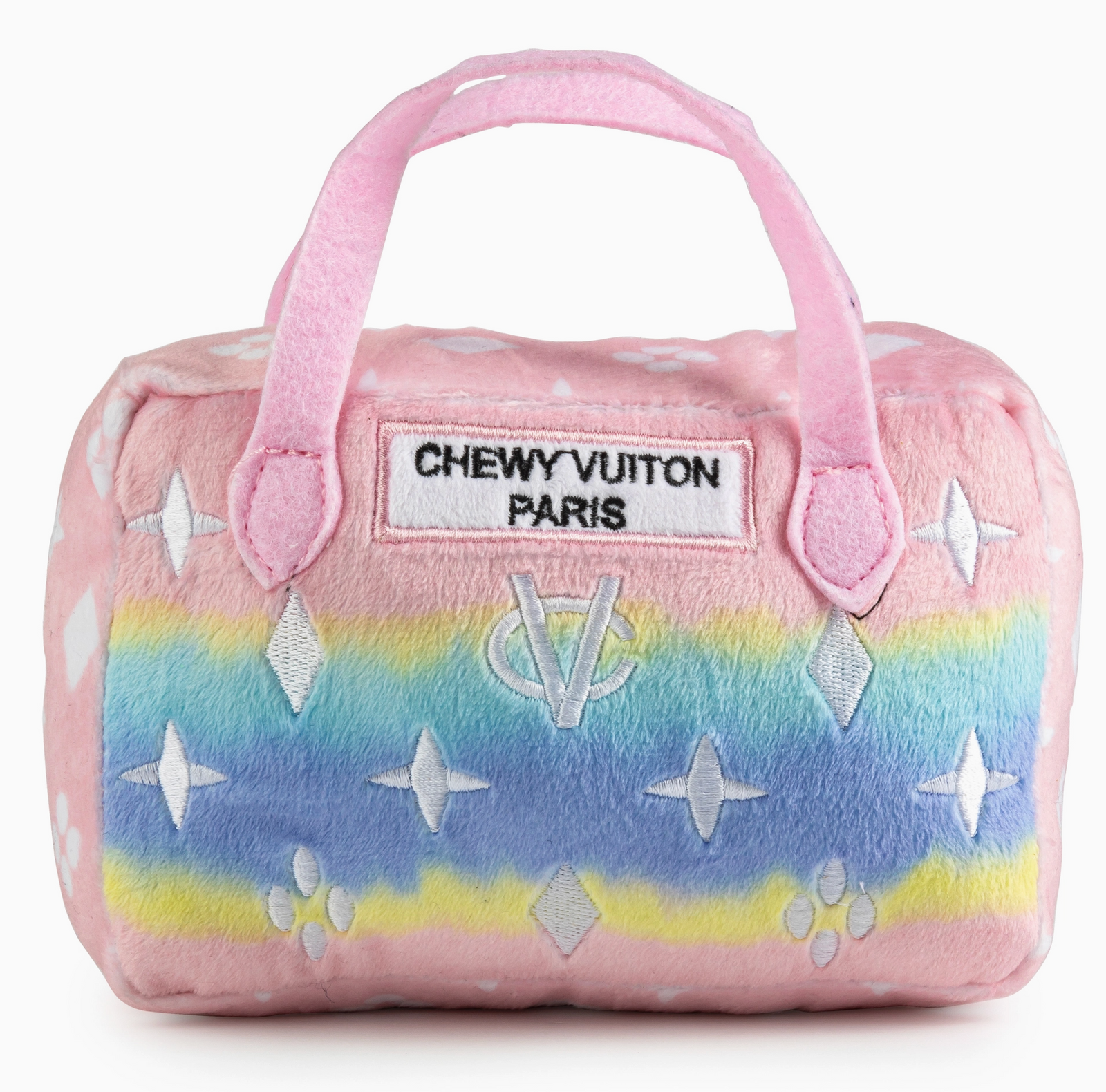 Pink Ombre Chewy Vuiton Handbag Squeaker Dog Toy