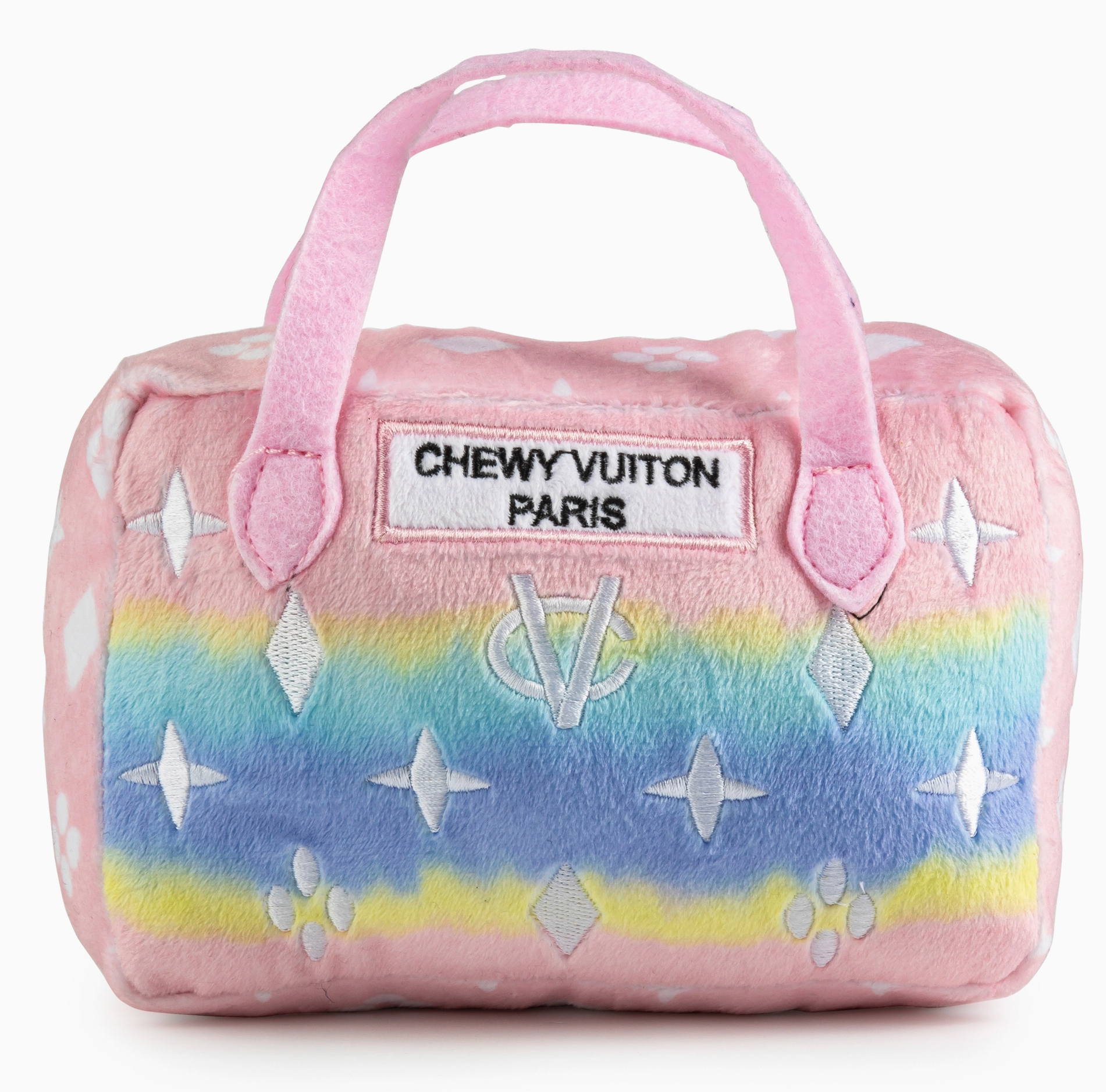 Pink Ombre Chewy Vuiton Handbag Squeaker Dog Toy