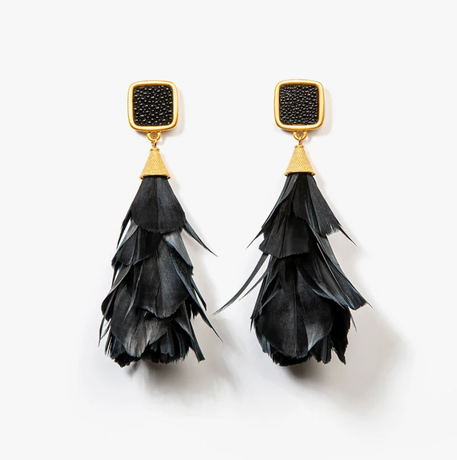 Brackish Parades Statement Earring Sting Ray Gold