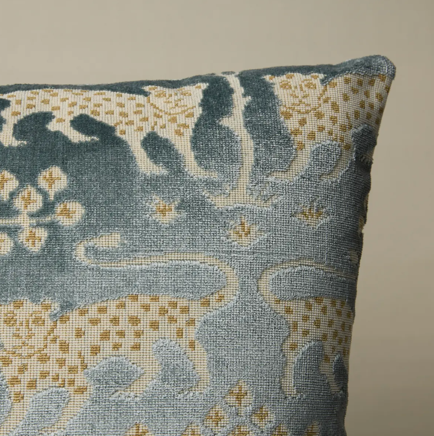 Schumacher Woodland Leopard Velvet Pillow