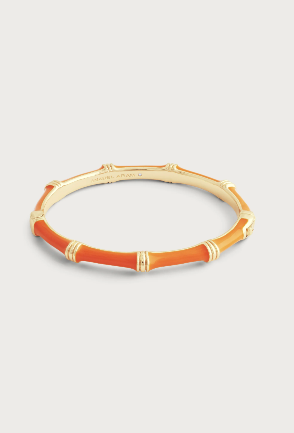 Anabel Aram Bamboo Enameled Hinged Bangle Gold (Multiple Colors)