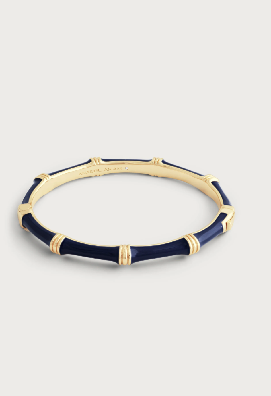 Anabel Aram Bamboo Enameled Hinged Bangle Gold (Multiple Colors)