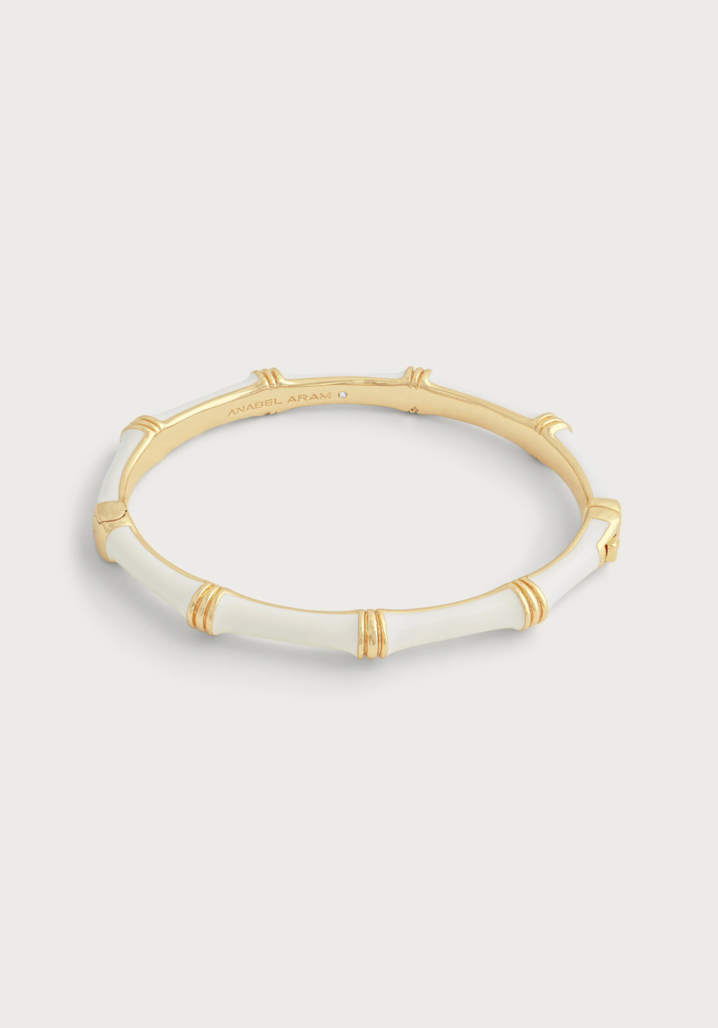 Anabel Aram Bamboo Enameled Hinged Bangle Gold (Multiple Colors)