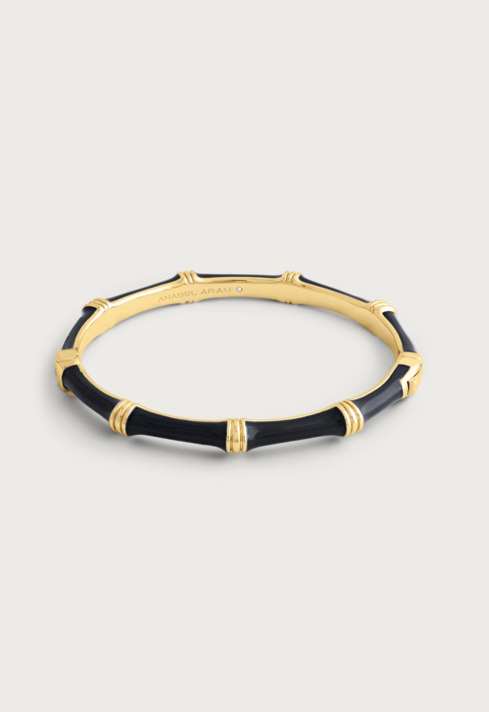 Anabel Aram Bamboo Enameled Hinged Bangle Gold (Multiple Colors)