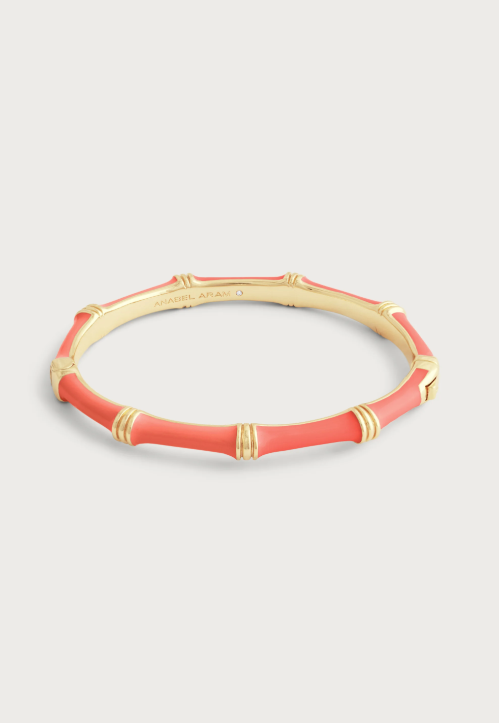 Anabel Aram Bamboo Enameled Hinged Bangle Gold (Multiple Colors)