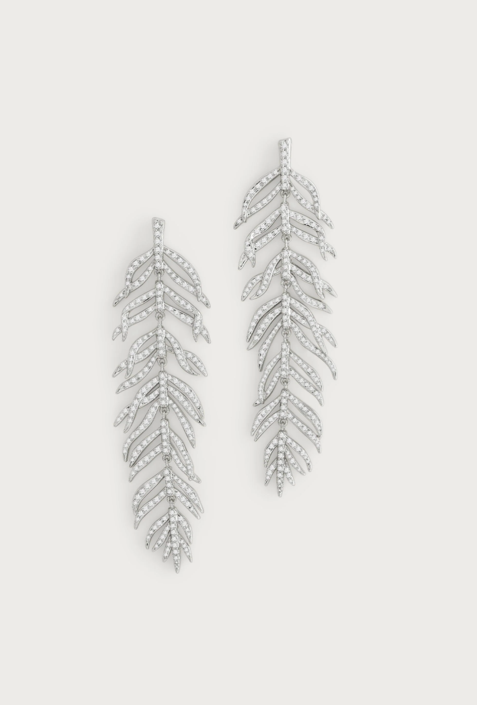 Anabel Aram Palm Leaves Pave Dangle Gold & Silver