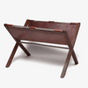 Moore & Giles Walnut and Leather Magazine Rack