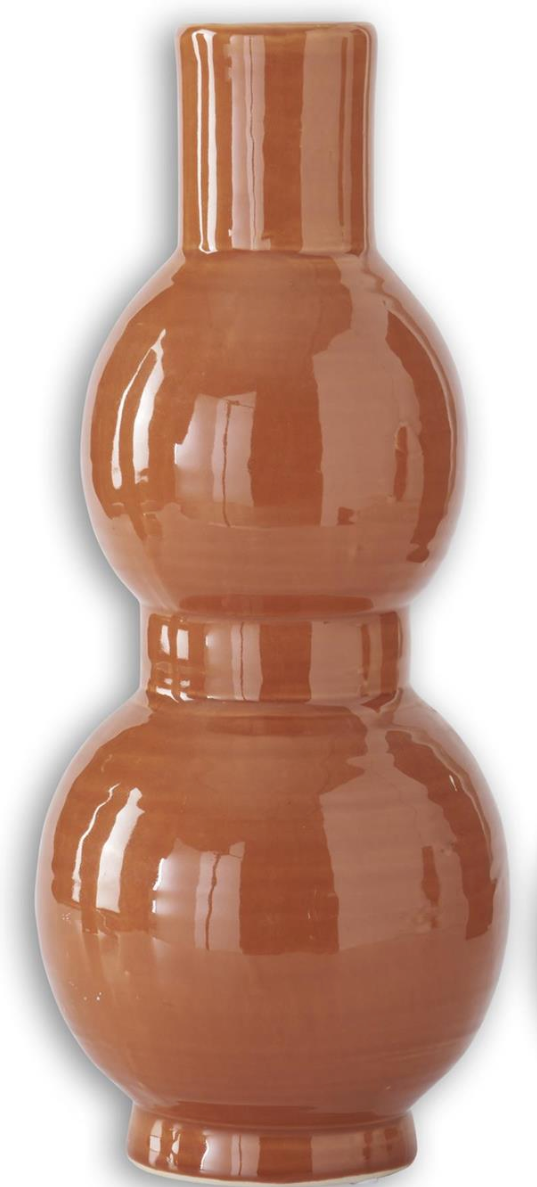 Orange Ceramic Double Bubble Vases (2 Sizes)