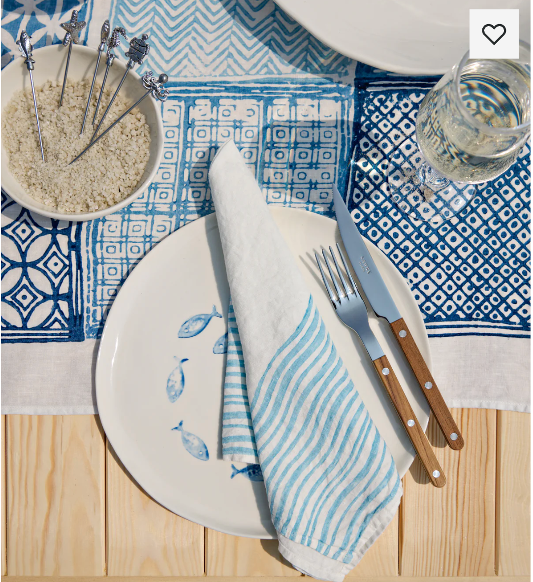 Bertozzi Panarea Wave Light Blue Napkin 20X20