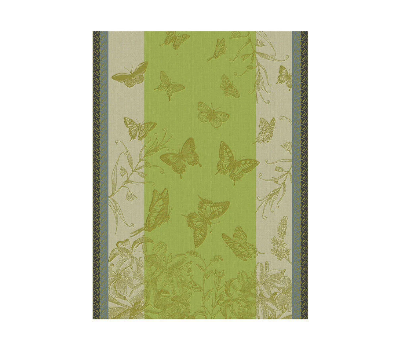 Le Jacquard Francais Jardin Des Papillons Succulente Green Tea Towel