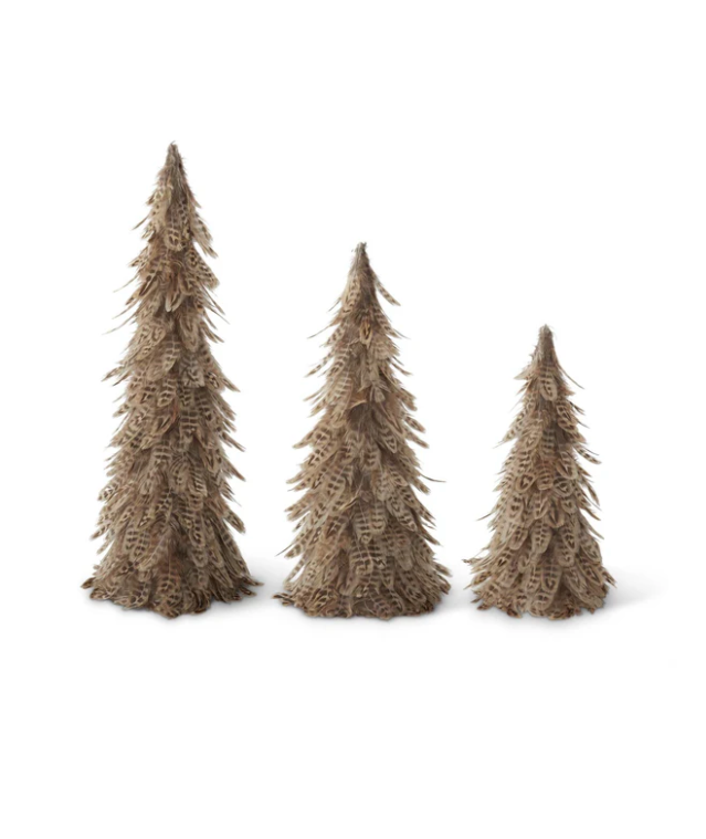 Tan with Dark Brown Stripes Feather Cone Tree (Multiple Sizes)