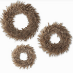 Tan w/ Dark Brown Stripes Feather Wreath (Multiple Sizes)