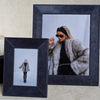 Navy Corviglia Hair-On Hide Leather Frame (2 SIzes)