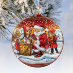 G.DeBrekht Artistic Studios - Retro Christmas Glass Ornament, handpainted LE G.DeBrekht