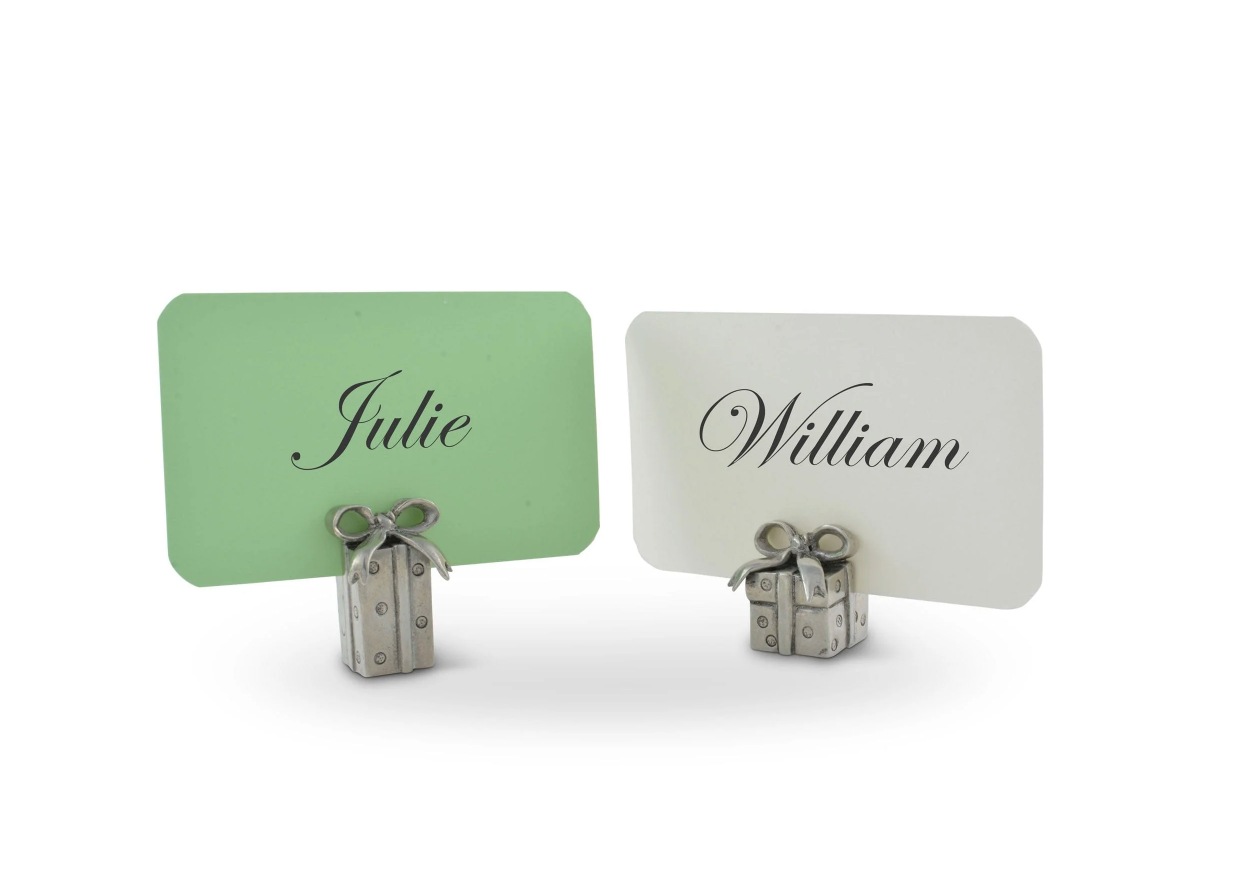 Christmas Package Placecard Holder Pair