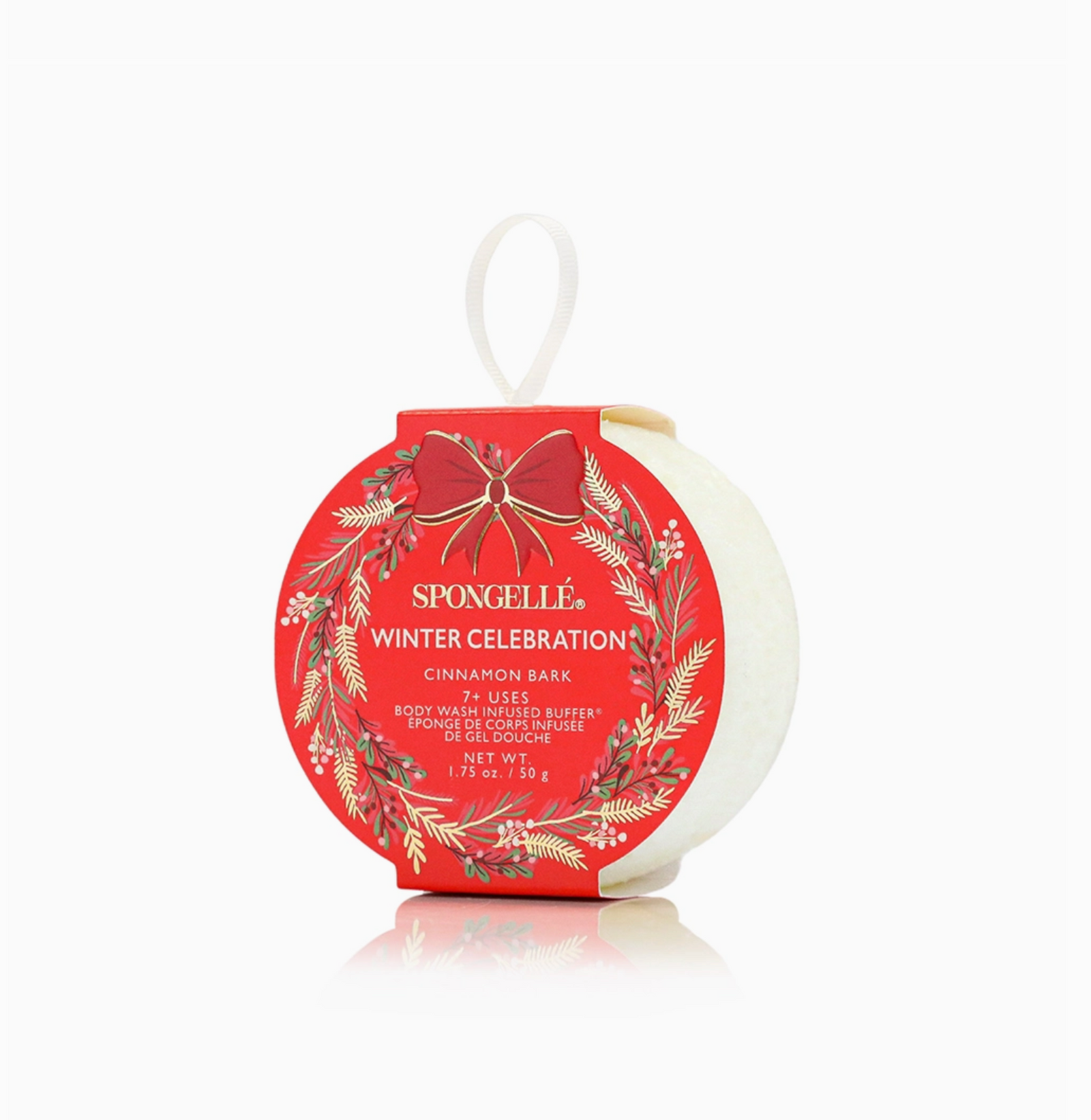 Spongellé - Holiday Splendor - Cinnamon Bark Holiday Wreath Body Buffer 