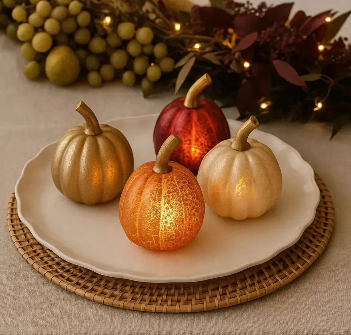 LED Glass Pumpkin Lights