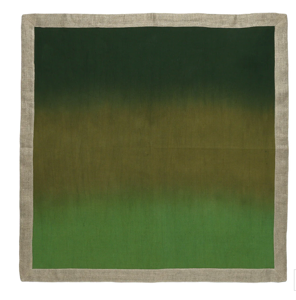 Kim Seybert, Dip Dye Napkins in Greens, (Sold Individually)