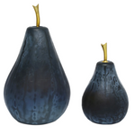 Currey & Company Glass Dark Blue Pear Set of 2