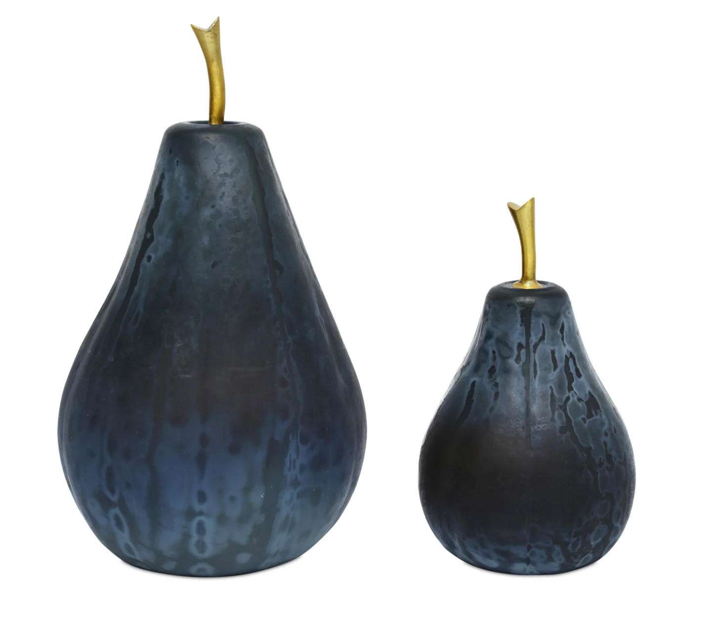Currey & Company Glass Dark Blue Pear Set of 2