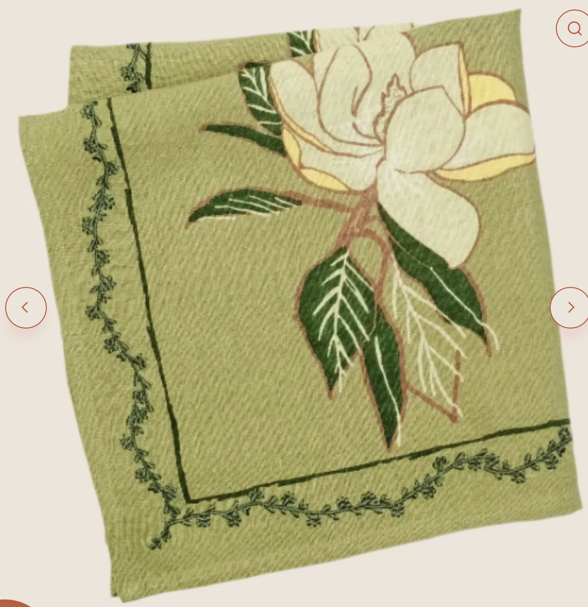Magnolia Embroidered Napkin S/4 22x22