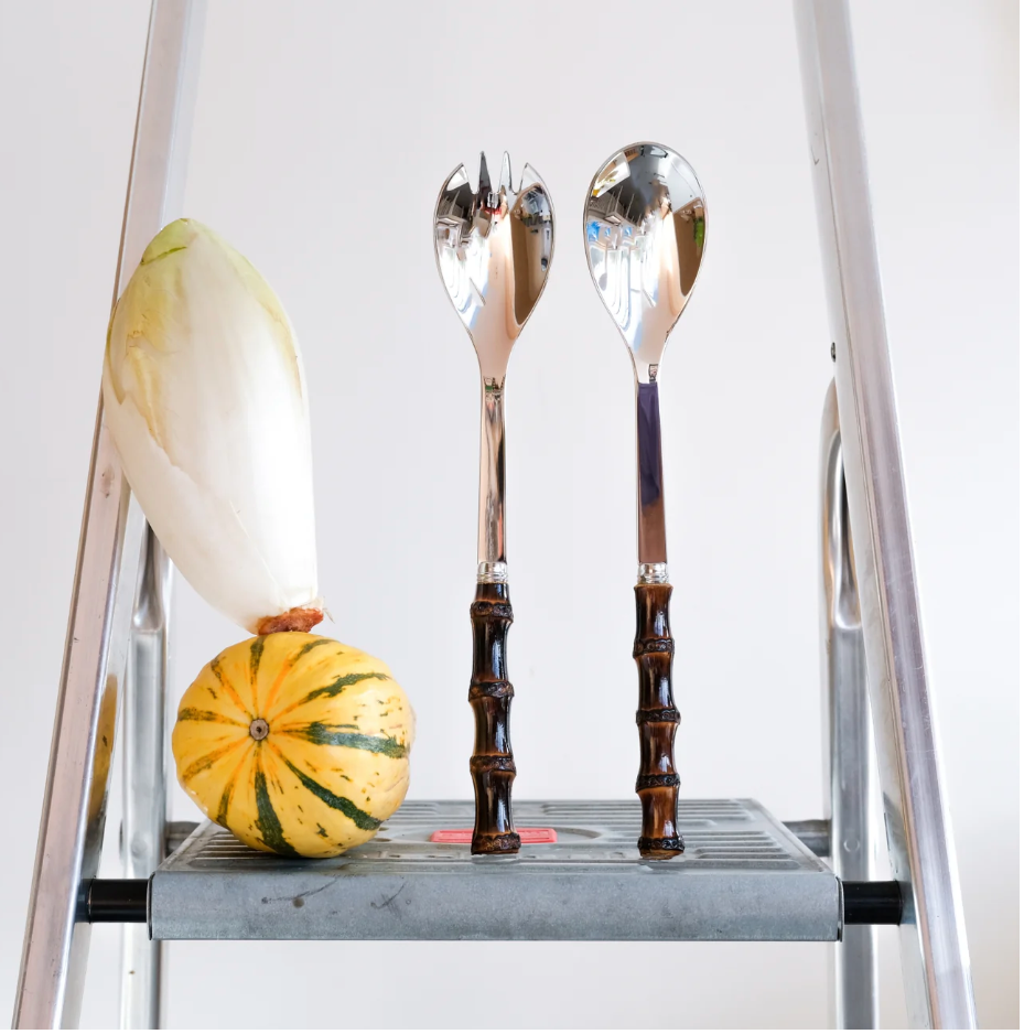 Sabre Panda Bamboo Salad Serving Set - (Light & Dark)