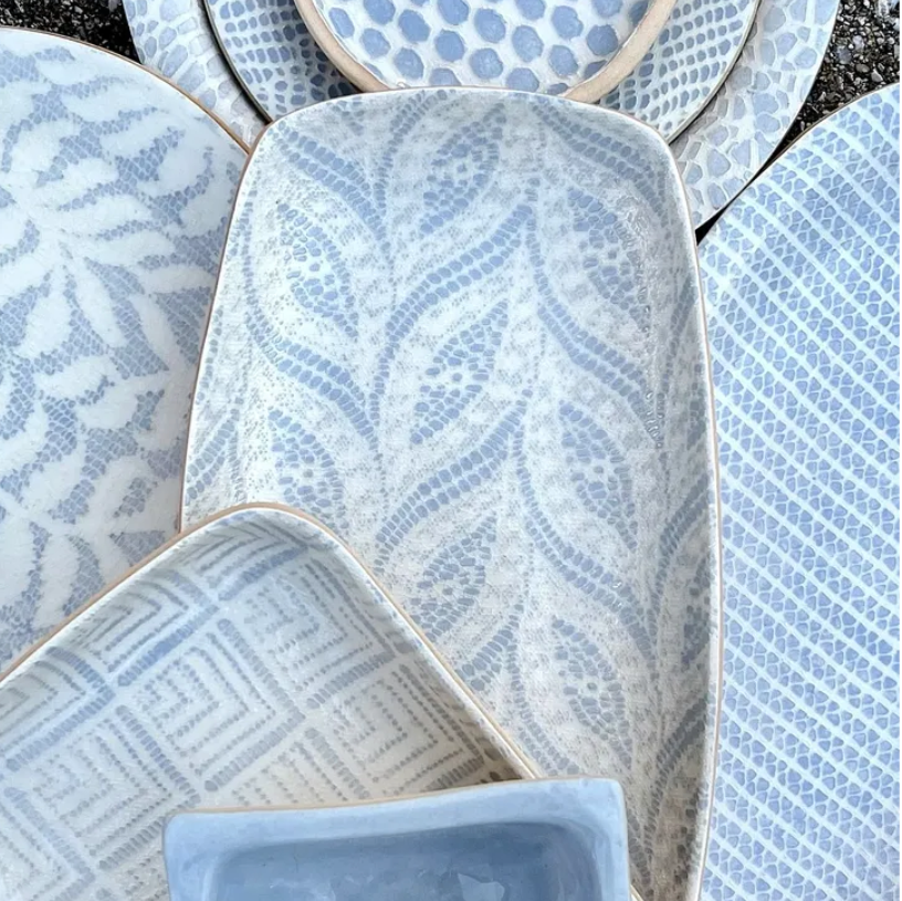 Terrafirma Ceramics Asparagus Platter Maze Opal