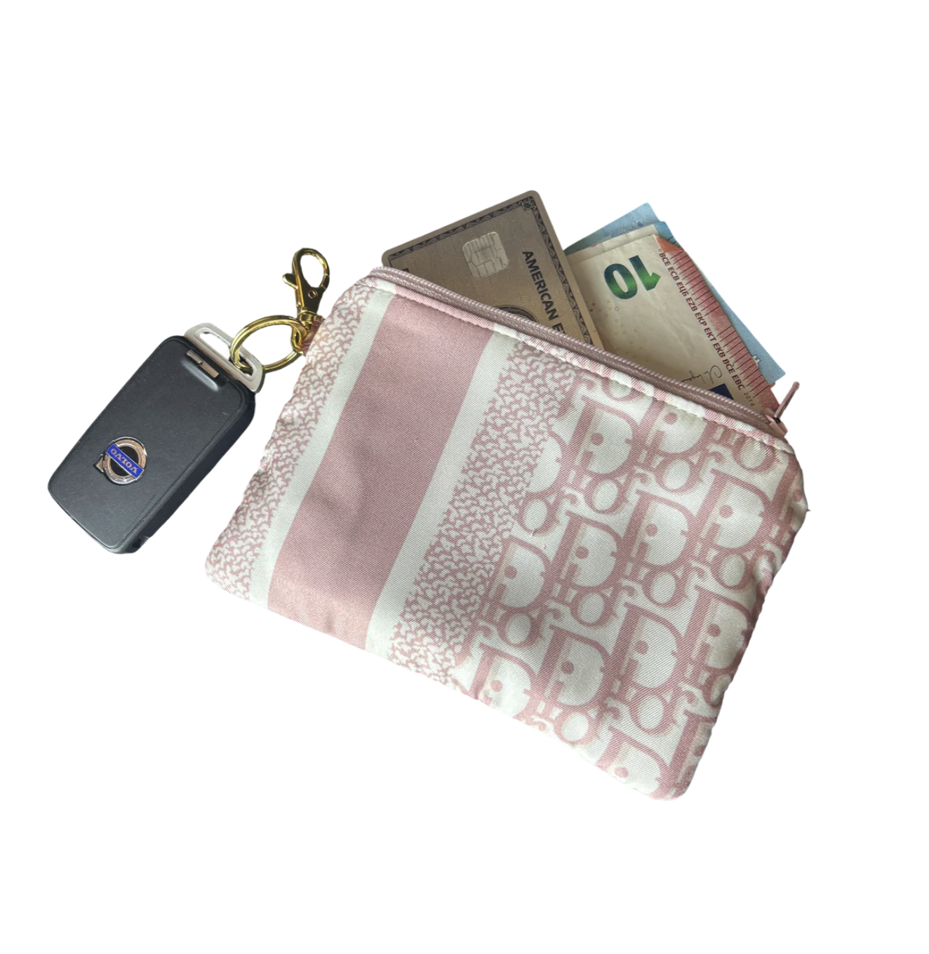 Vintage Silk Scarf Coffee Run/Key Bag