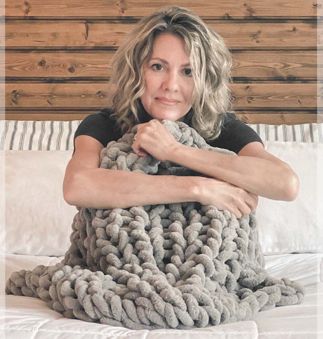 Infinite Chunky Knit Blanket Minky Little (2 Colors)