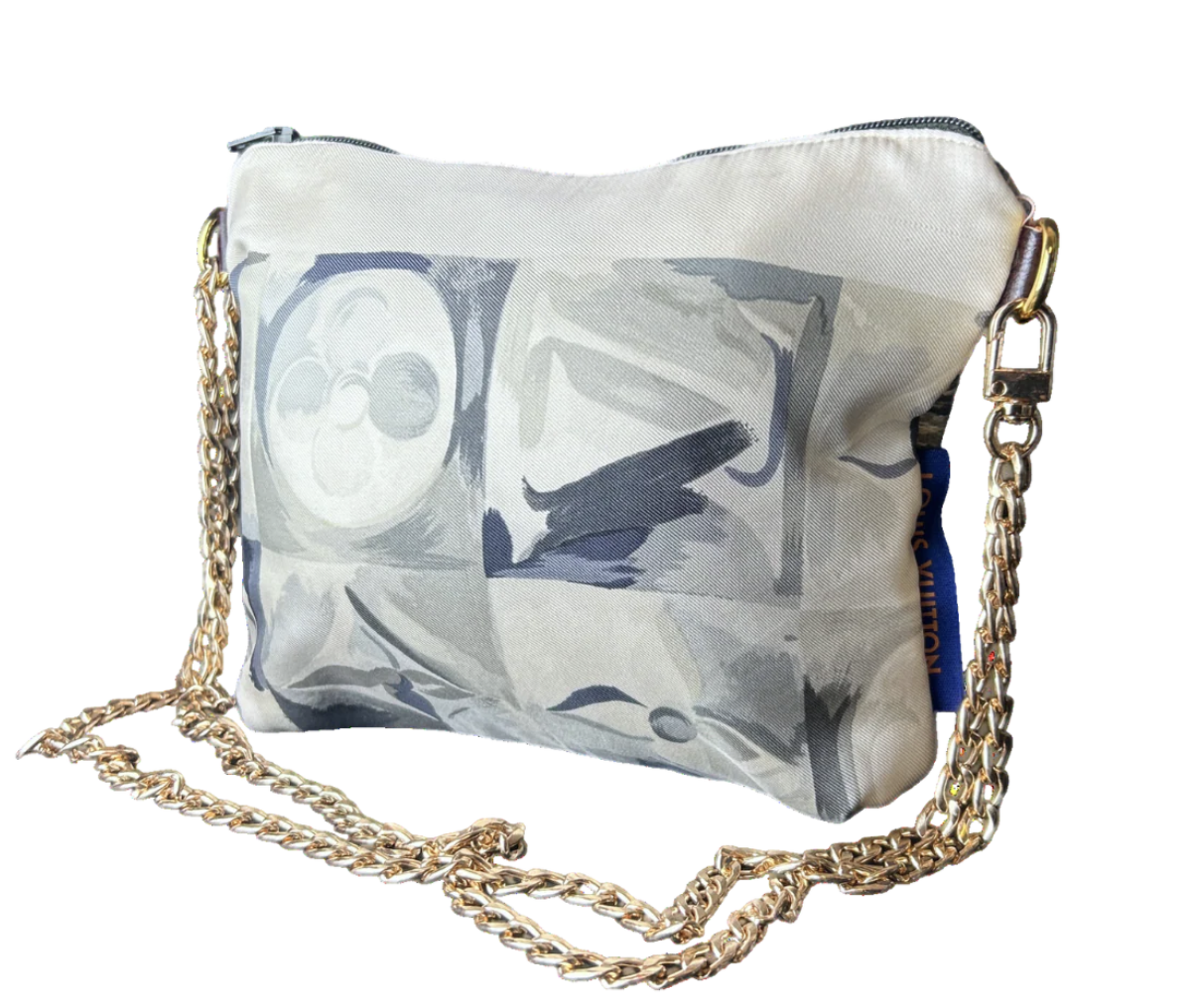 Vintage Silk Scarf Crossbody Bag